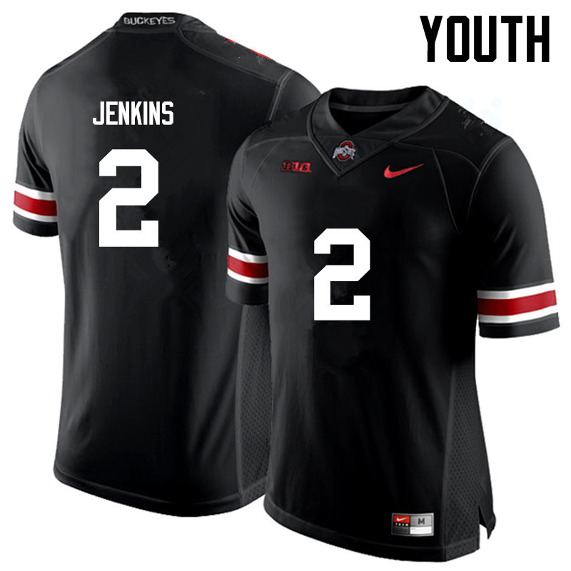 Youth Ohio State Buckeyes #2 Malcolm Jenkins College Football Jerseys Game-Black